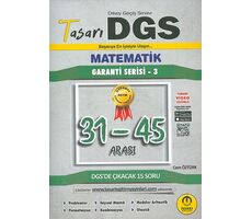 DGS Matematik 31-45 Arası Çözümlü Soru Kitapçığı Tasarı Eğitim Yayınları