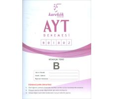 AYT Denemesi B Kitapçık 901802 Karekök Yayınları