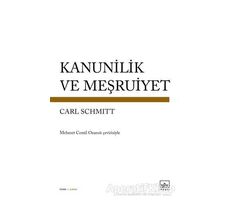 Kanunilik ve Meşruiyet - Carl Schmitt - İthaki Yayınları