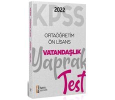İsem 2022 KPSS Ortaöğetim Lise Ön Lisans Vatandaşlık Yaprak Test