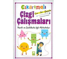 Çıkartmalı Çizgi Çalışmaları Renk ve Şekillerle İlgili Aktiviteler - Kolektif - Ema Çocuk