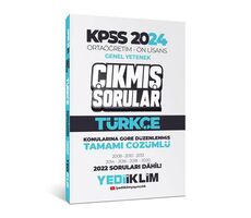 Yediiklim KPSS 2024 Ortaöğretim-Önlisans Türkçe Konularına Göre Çıkmış Sorular