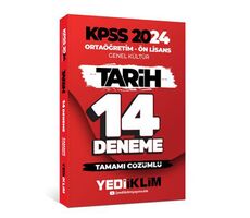 Yediiklim 2024 KPSS Ortaöğretim - Ön Lisans Tarih 14 Deneme Tamamı Çözümlü