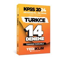 Yediiklim 2024 KPSS Ortaöğretim - Ön Lisans Türkçe 14 Deneme Tamamı Çözümlü