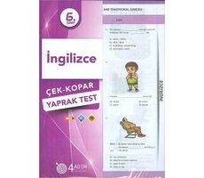 6. Sınıf İngilizce Çek Kopar Yaprak Test - Kolektif - 4 Adım Yayınları