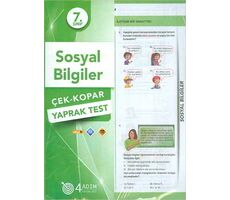 7. Sınıf Sosyal Bilgiler Çek Kopar Yaprak Test - Kolektif - 4 Adım Yayınları