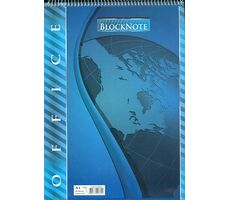 Office Bloknote A4 Boy 40 Yaprak Kareli Spiral Kapak Alfa Defter