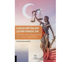 Hukuk Metinleri Çeviri Örnekleri - Hamza Kuzucu - Akademisyen Kitabevi