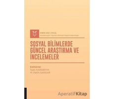 Sosyal Bilimlerde Güncel Araştırma ve İncelemeler (AYBAK 2021 Eylül)