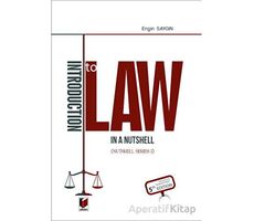 Introduction to Law in a Nutshell Nutshell Series I - Engin Saygın - Adalet Yayınevi