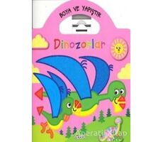 Boyama ve Yapıştır Dinozorlar (Pembe) - Çiçek Yayıncılık