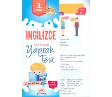 Güneş 3.Sınıf İngilizce Çek Kopar Yaprak Test