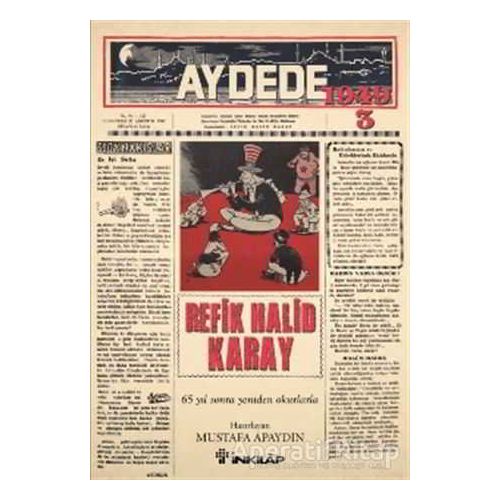 Aydede 1949 -3 - Refik Halid Karay - İnkılap Kitabevi