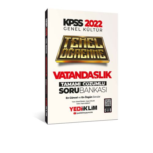Yediiklim 2022 KPSS Genel Kültür Vatandaşlık Temel Öğrenme Tamamı Çözümlü Soru Bankası