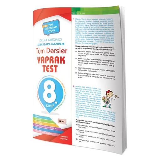 8.Sınıf Tüm Dersler Yaprak Test 4 Element Yayınları