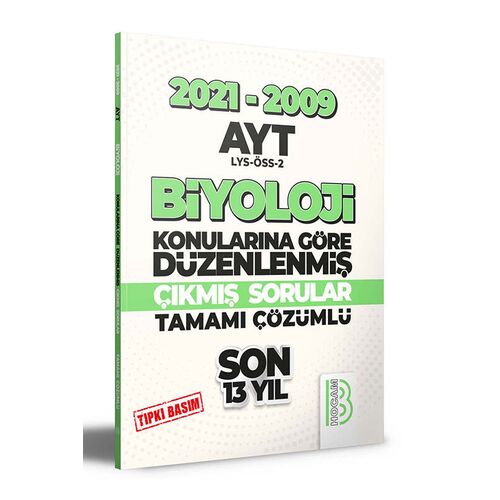 Benim Hocam 2009-2021 AYT Biyoloji Son 13 Yıl Tıpkı Basım Konularına Göre Düzenlenmiş Çıkmış Sorular