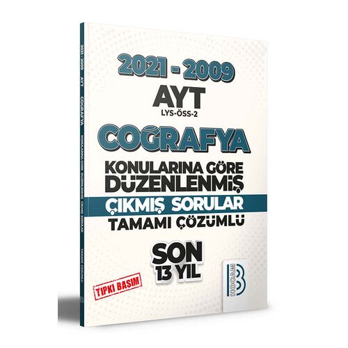 Benim Hocam 2009-2021 AYT Coğrafya Son 13 Yıl Tıpkı Basım Çözümlü Çıkmış Sorular