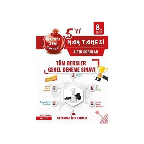 Nartest 8. Sınıf Tüm Dersler Kırmızı Seri Nar Tanesi 5 li Deneme
