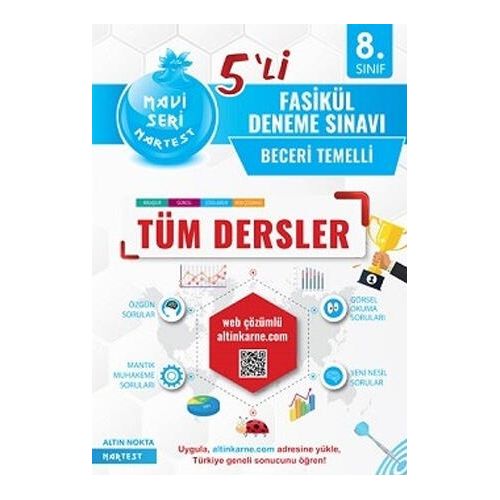 Nartest 8. Sınıf Tüm Dersler 5 li Fasikül Deneme Sınavı