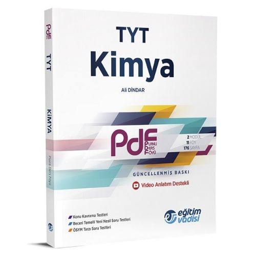 Eğitim Vadisi TYT Kimya Planlı Ders Föyü PDF Video Anlatım Destekli