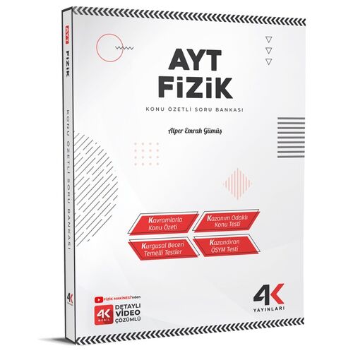 AYT Fizik Konu Özetli Soru Bankası 4K Yayınları