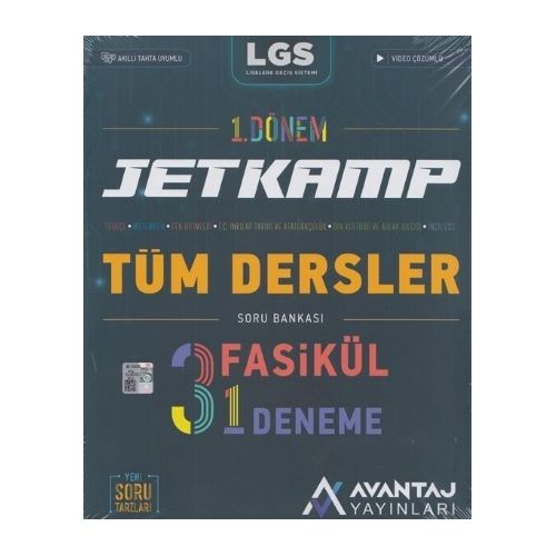 Avantaj 8. Sınıf LGS Tüm Dersler 1. Dönem Jet Kamp Fasikül Denemeleri