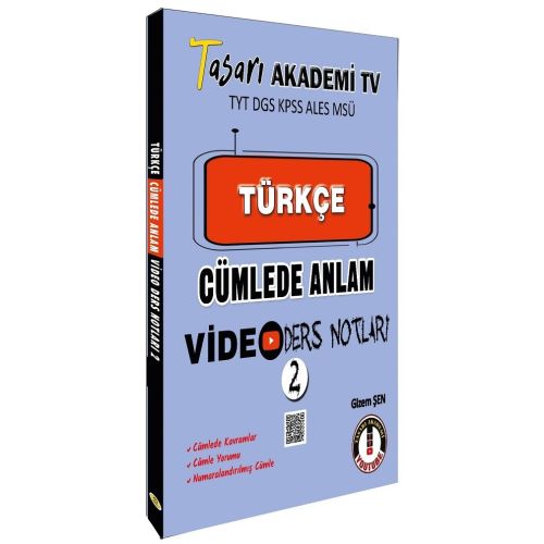 DGS Türkçe Cümlede Anlam Video Ders Notları - 2 - Gizem Şen - Tasarı Eğitim Yayınları
