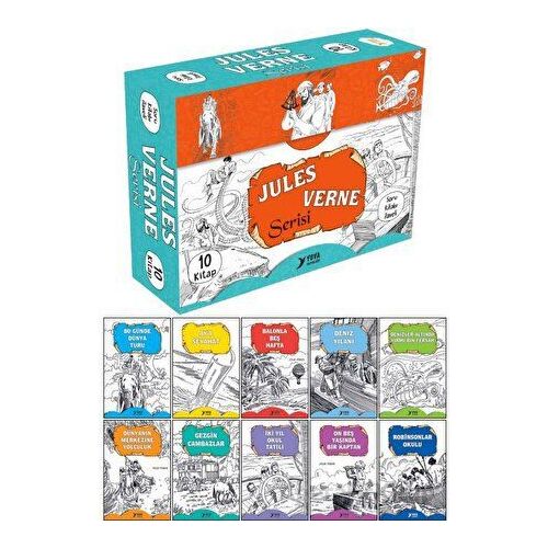 4. Sınıf Jules Verne Serisi (10 Kitaplık Set) - Jules Verne - Yuva Yayınları