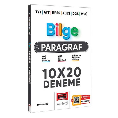 Yargı 2023 TYT AYT KPSS ALES DGS MSÜ Bilge Paragraf 10x20 Deneme Sınavı