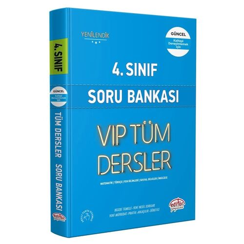 Editör 4. Sınıf VIP Tüm Dersler Soru Bankası Mavi Kitap