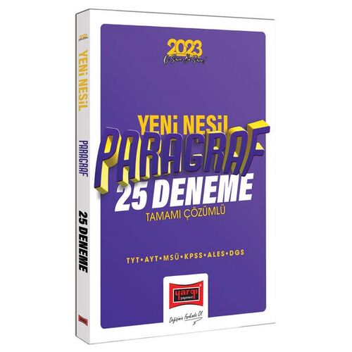 Yargı 2023 KPSS TYT AYT ALES DGS MSÜ Tamamı Çözümlü Yeni Nesil Paragraf 25 Deneme Sınavı