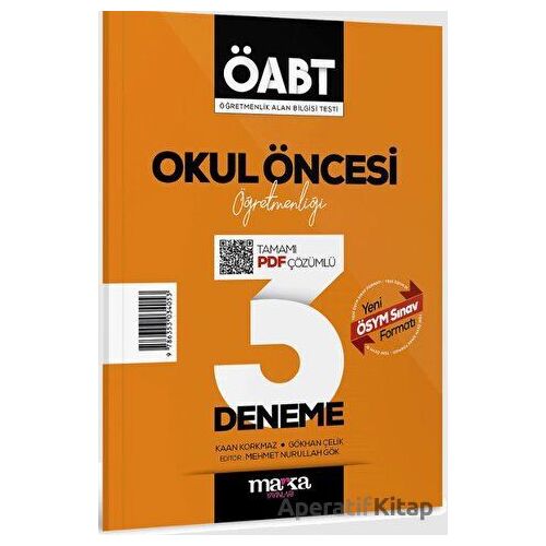 2024 ÖABT Okul Öncesi Öğretmenliği Tamamı Çözümlü 3 Deneme Marka Yayınları