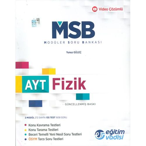 AYT Fizik Modüler Soru Bankası Video Çözümlü Eğitim Vadisi Yayınları