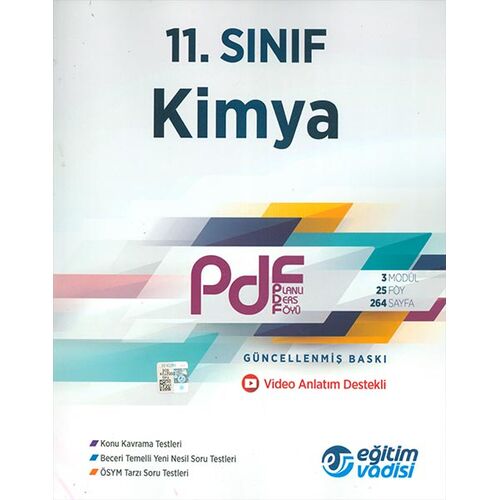 11.Sınıf Kimya Güncel PDF Planlı Ders Föyü Eğitim Vadisi Yayınları
