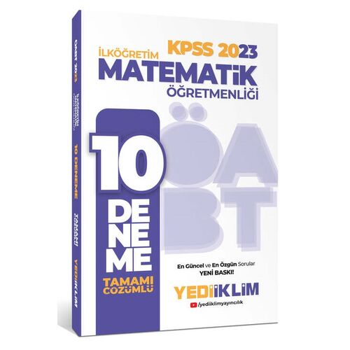 Yediiklim 2023 ÖABT İlköğretim Matematik Öğretmenliği Tamamı Çözümlü 10 Deneme