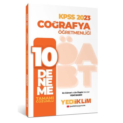 Yediiklim 2023 ÖABT Coğrafya Öğretmenliği Tamamı Çözümlü 10 Deneme