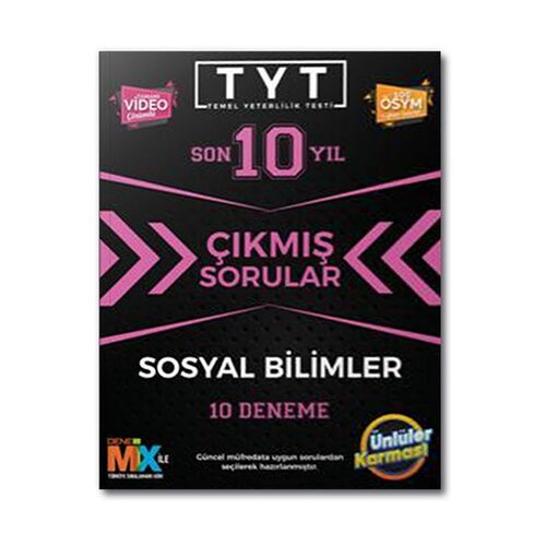 Ünlüler Karması TYT Sosyal Bilimler Çıkmış Sorular Tıpkı Basım 10 Deneme