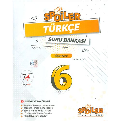6.Sınıf Türkçe Spoiler Soru Bankası Spoiler Yayınları