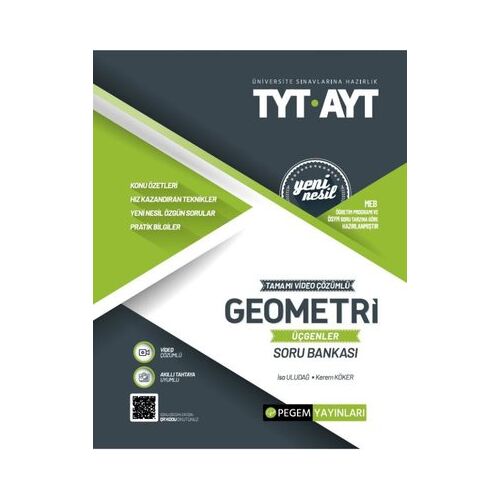 TYT-AYT Tamamı Çözümlü Geometri (Üçgenler) Soru Bankası Pegem Akademi Yayıncılık