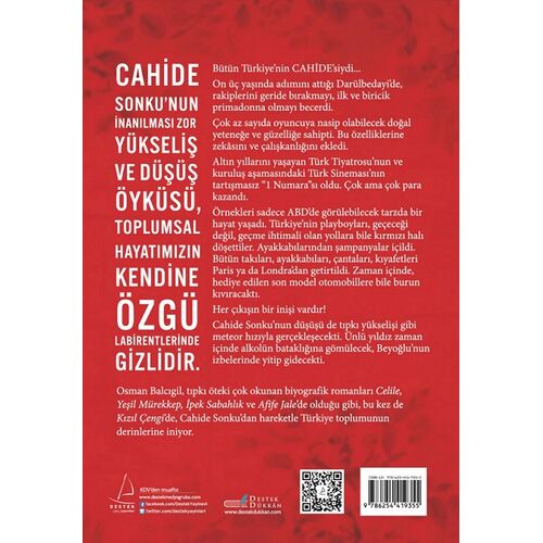 Kızıl Çengi - Bir Cahide Sonku Romanı - Osman Balcıgil - Destek Yayınları