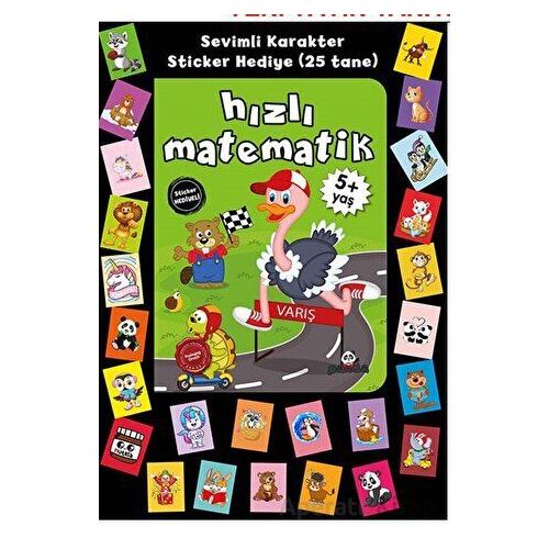 Stickerlı 5+ Yaş Hızlı Matematik - Pedagog Afife Çoruk - Beyaz Panda Yayınları