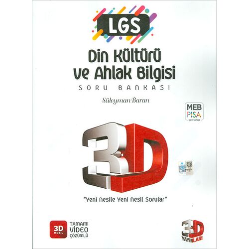 8.Sınıf LGS Din Kültürü ve Ahlak Bilgisi Soru Bankası 3D Yayınları