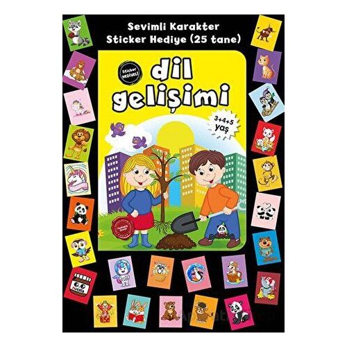 Stickerlı 3+4+5 Yaş Dil Gelişimi - Pedagog Afife Çoruk - Beyaz Panda Yayınları