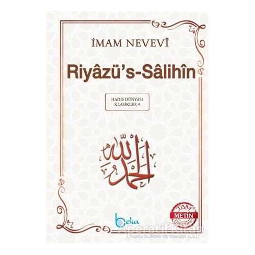 Riyazüs - Salihin (Büyük Boy, Arapça Metinli, Ivory) - İmam Nevevi - Beka Yayınları