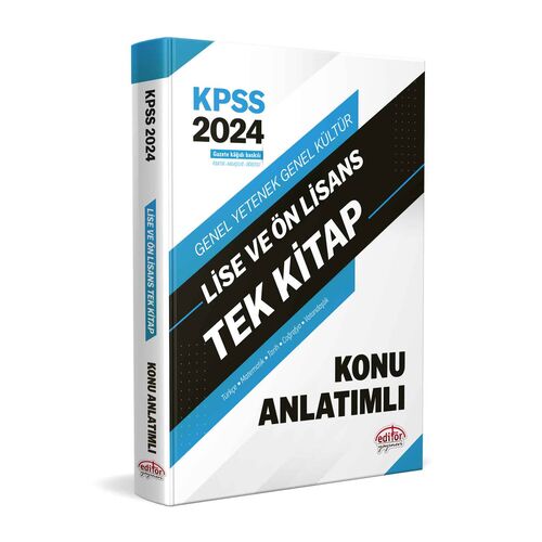 Editör 2024 KPSS LİSE VE ÖN LİSANS TEK KİTAP KONU ANLATIMLI