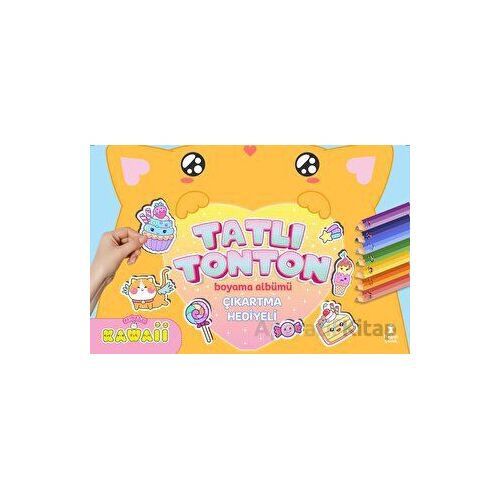 Kawaii Tatlı Tonton Çıkartma Hediyeli Boyama Albümü - Kolektif - Doğan Çocuk