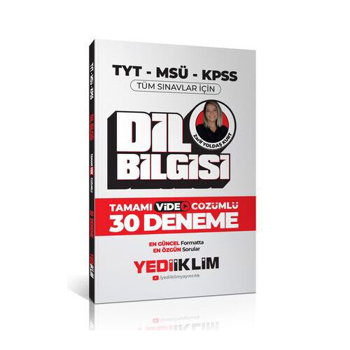 Yediiklim 2024 Tyt-Msü-Kpss Dil Bilgisi Tamamı Video Çözümlü 30 Deneme