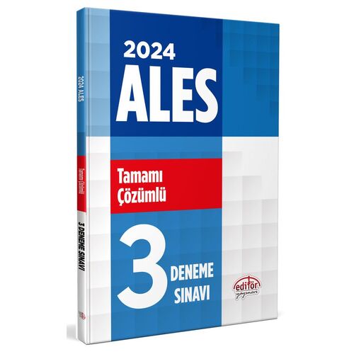 2024 ALES Tamamı Çözümlü 3 Deneme Sınavı Editör Yayınevi