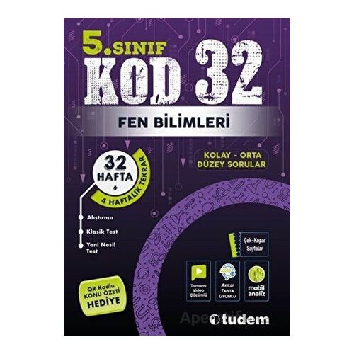 5. Sınıf Fen Bilimleri Kod 32 Tekrar Testleri - Kolektif - Tudem Yayınları