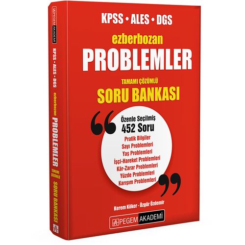 Pegem Ezberbozan KPSS ALES DGS Problemler Tamamı Çözümlü Soru Bankası